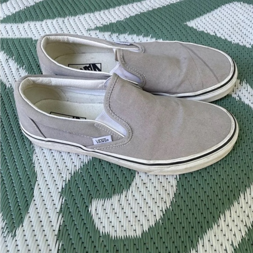 Vans Off The Wall Gray Slip On Shoes M 7 Wm 8.5 Warped‎ Tour Rancid